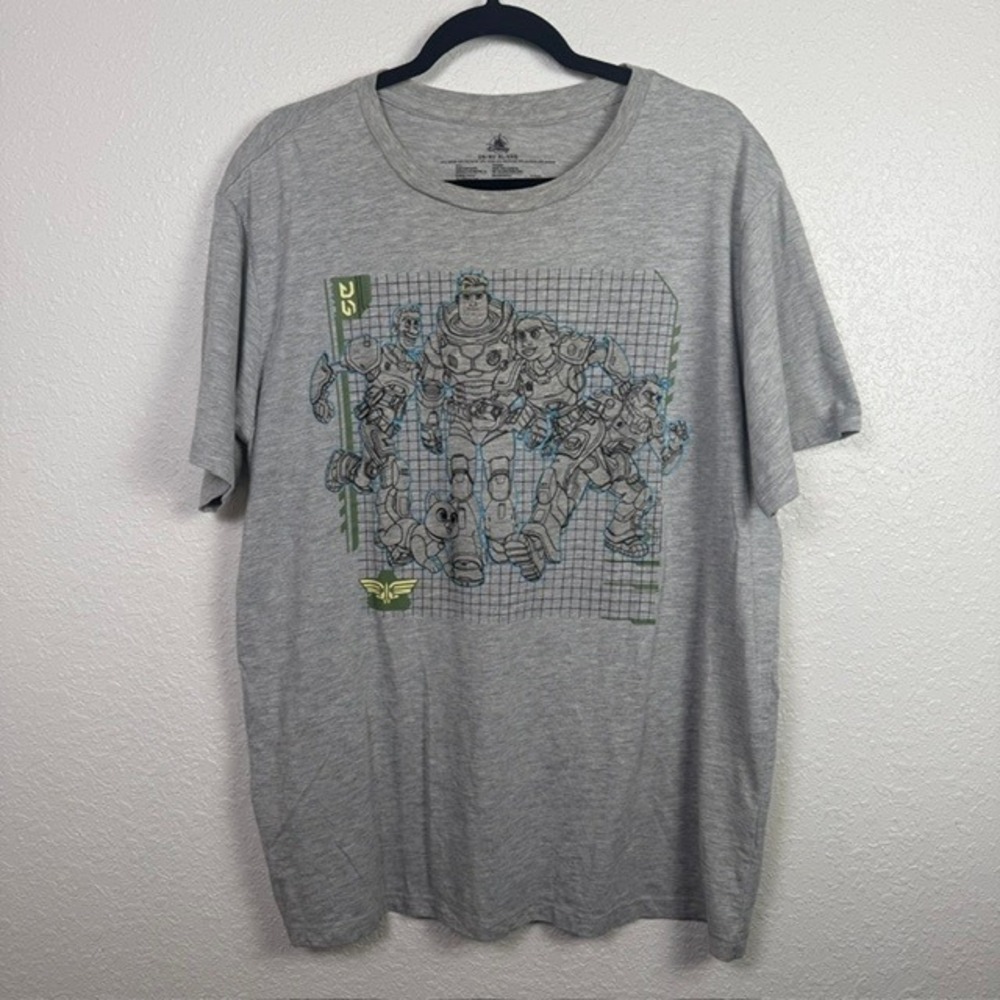 Disney Pixar Lightyear Cast Squad T-Shirt‎ Crew Neck Graphic Tee Gray XL